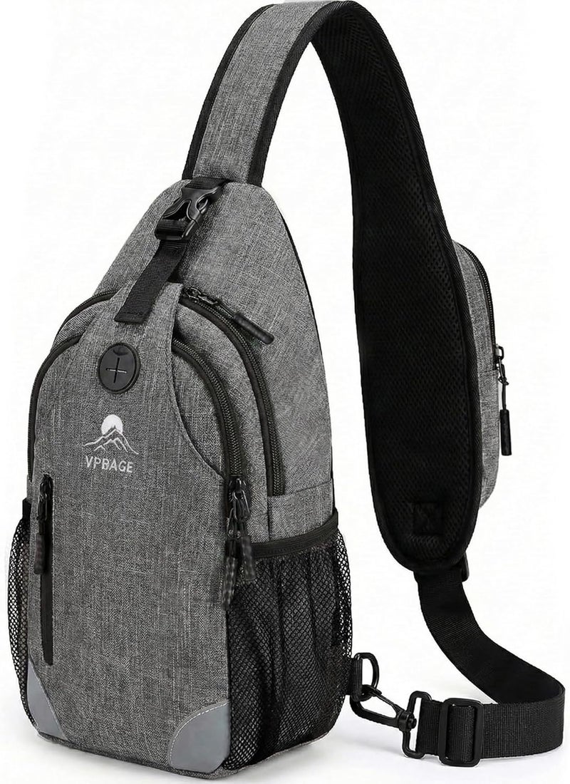 VPBAGE Store Structured Sling Backpack with Oversized Strap Pocket (Fits Power Bank) - Heavy Duty Water Resistant Crossbody Bag for Tech & Travel - Thick Padded Bottom Anti-Theft Daypack (Fits Tablet/Console) - Image 1